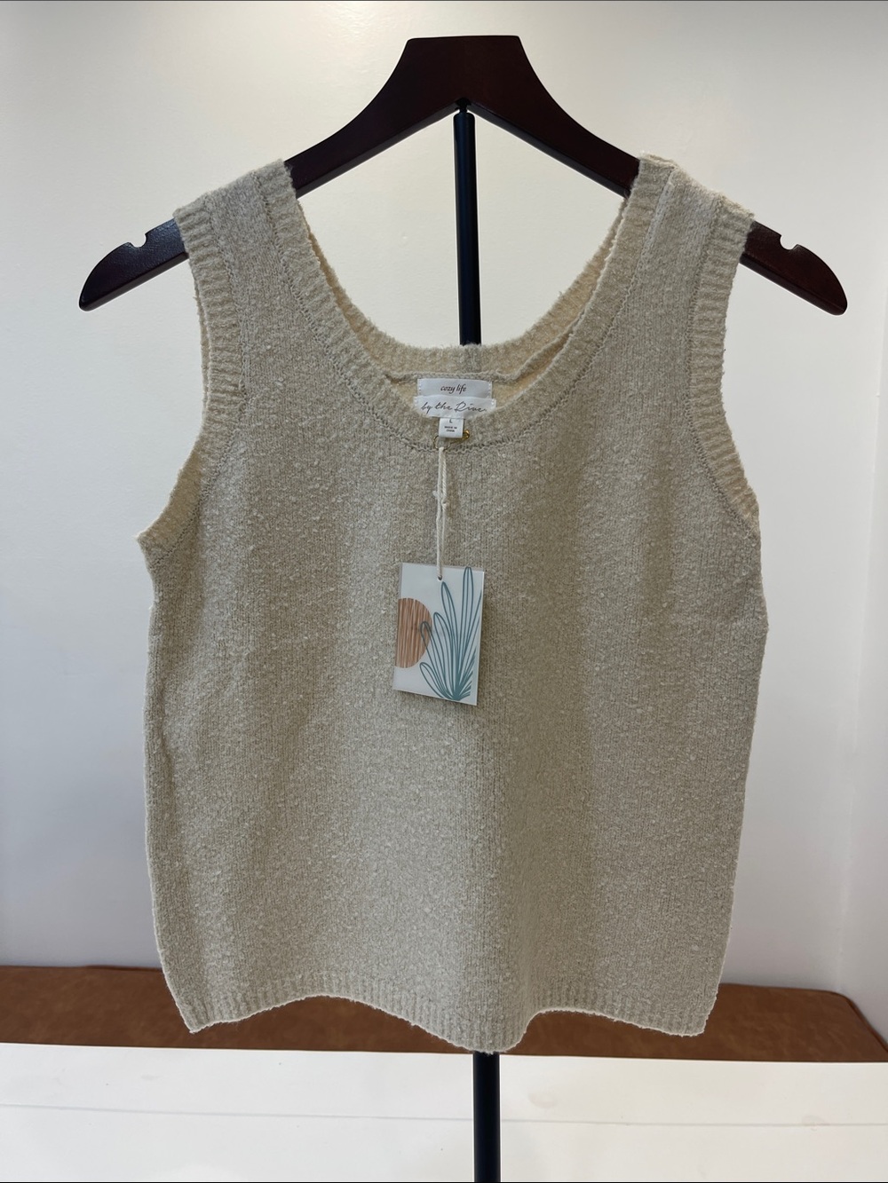 Sleeveless Knit Tank Top in Cream by Eileen Fisher